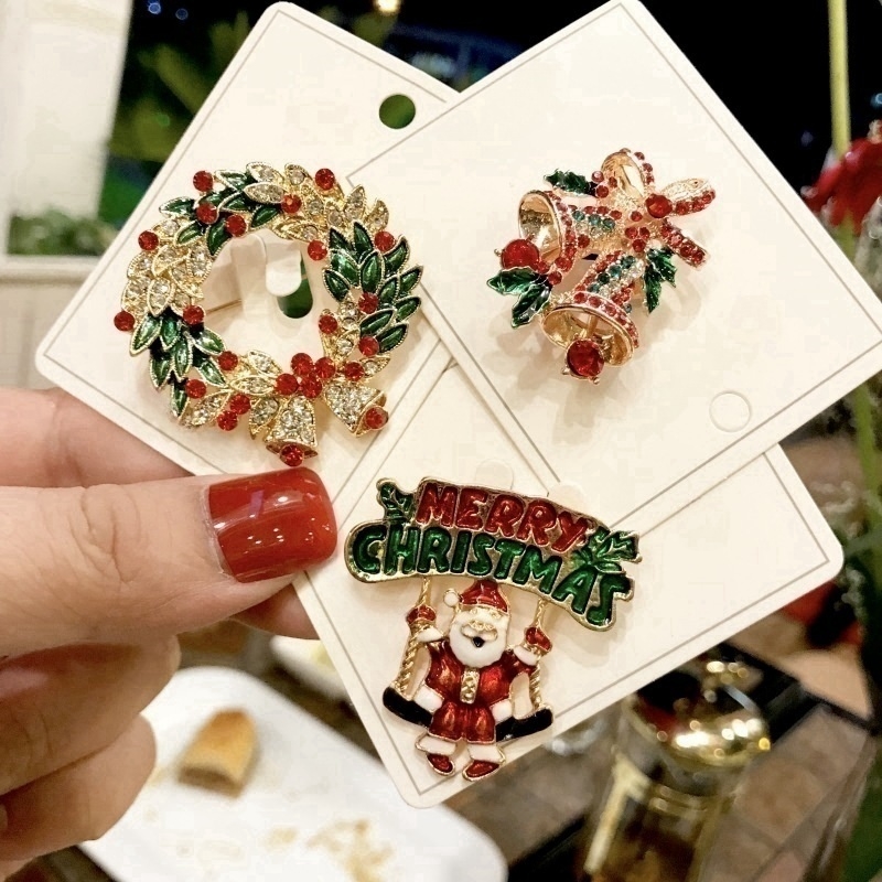 Christmas Gift Alloy Brooch Pin Inlaid Colorful Rhinestone - Temu