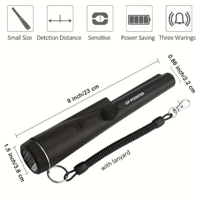 Detector de metales Pinpointer impermeable de mano puntero varita oro  tesoro caza desenterramiento herramienta accesorios con zumbador vibración  para