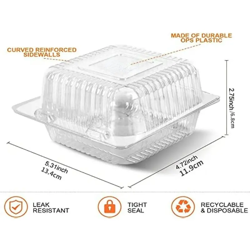 Clear Plastic Hinged Take Out Containers For Restaurant - Temu