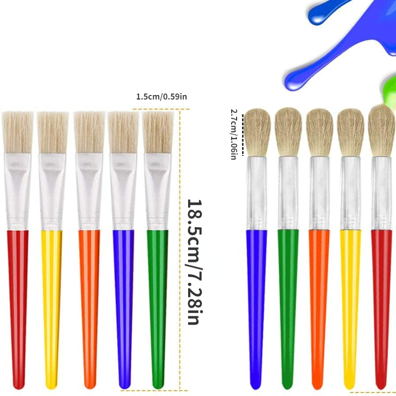  10 Pieces 3/4 Inch Flat Paint Brushes Acrylic Paint