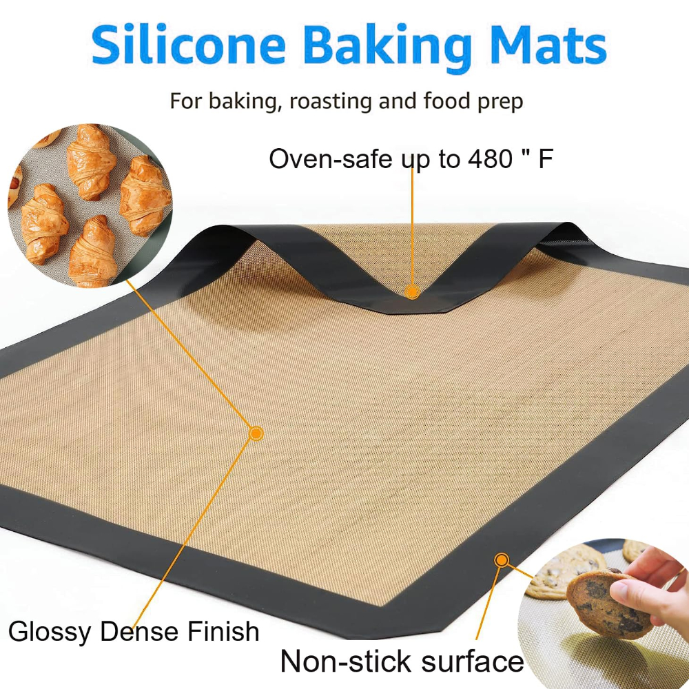 1pc, Silicone Baking Mat, Reusable & Nonstick Bakeware Mats For Cookies,  Macarons, Bread And Pastry, Baking Mat For Oven, Silicone Mats For Baking  (16