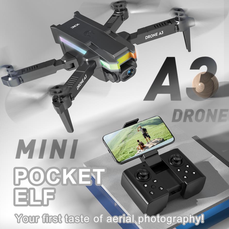 a3 mini drone hd aerial photography dazzling light fixed height remote control flying foldable aircraft toy details 1