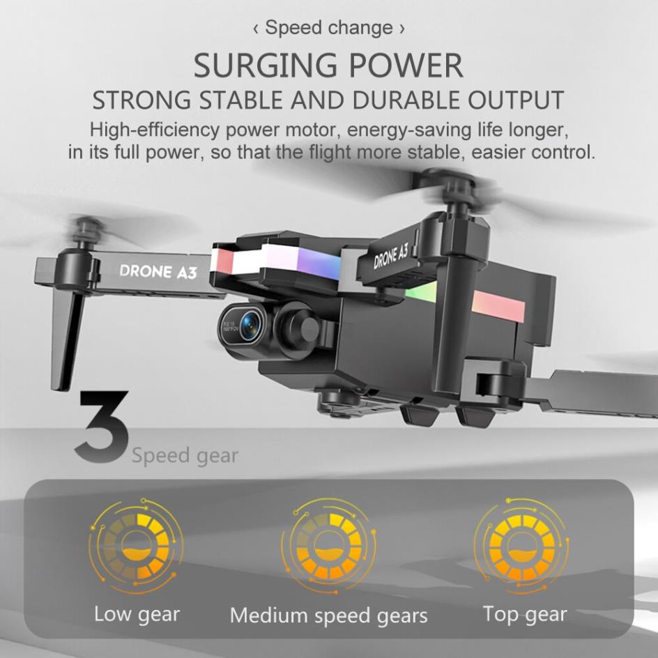 a3 mini drone hd aerial photography dazzling light fixed height remote control flying foldable aircraft toy details 11