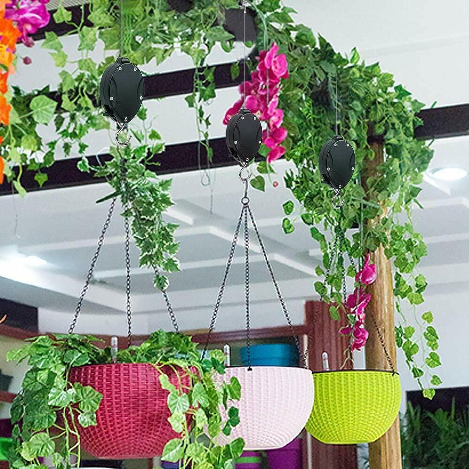 Garden Flower Pot Hanging Basket Retractable Hook Plants Pulley