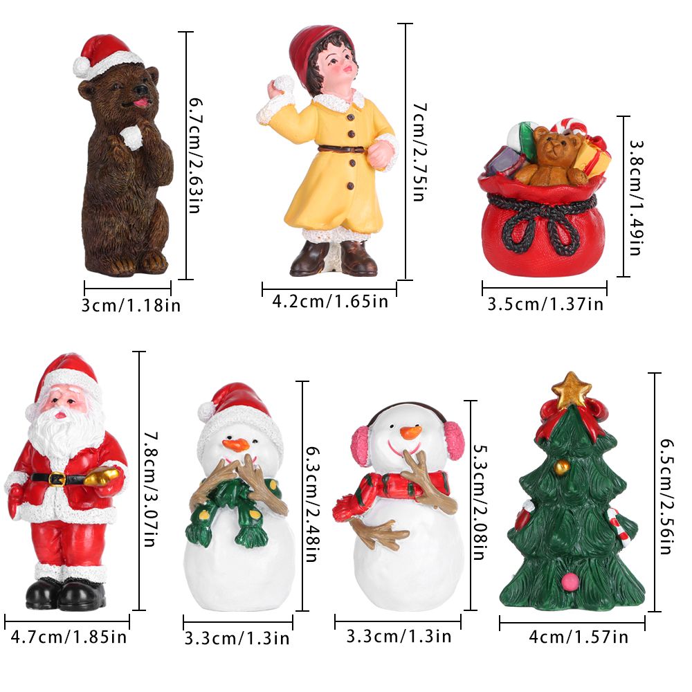 3*4cm Mini Santa Claus Figurines Miniature Christmas Decorations