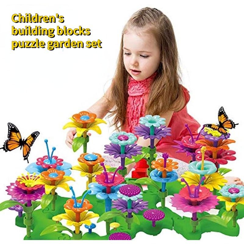 Juguetes de jardín de flores para niñas para niñas y niños de 3, 4, 5 y 6  años, regalos para niños pequeños de 3+ años, juguetes de bloques de constru