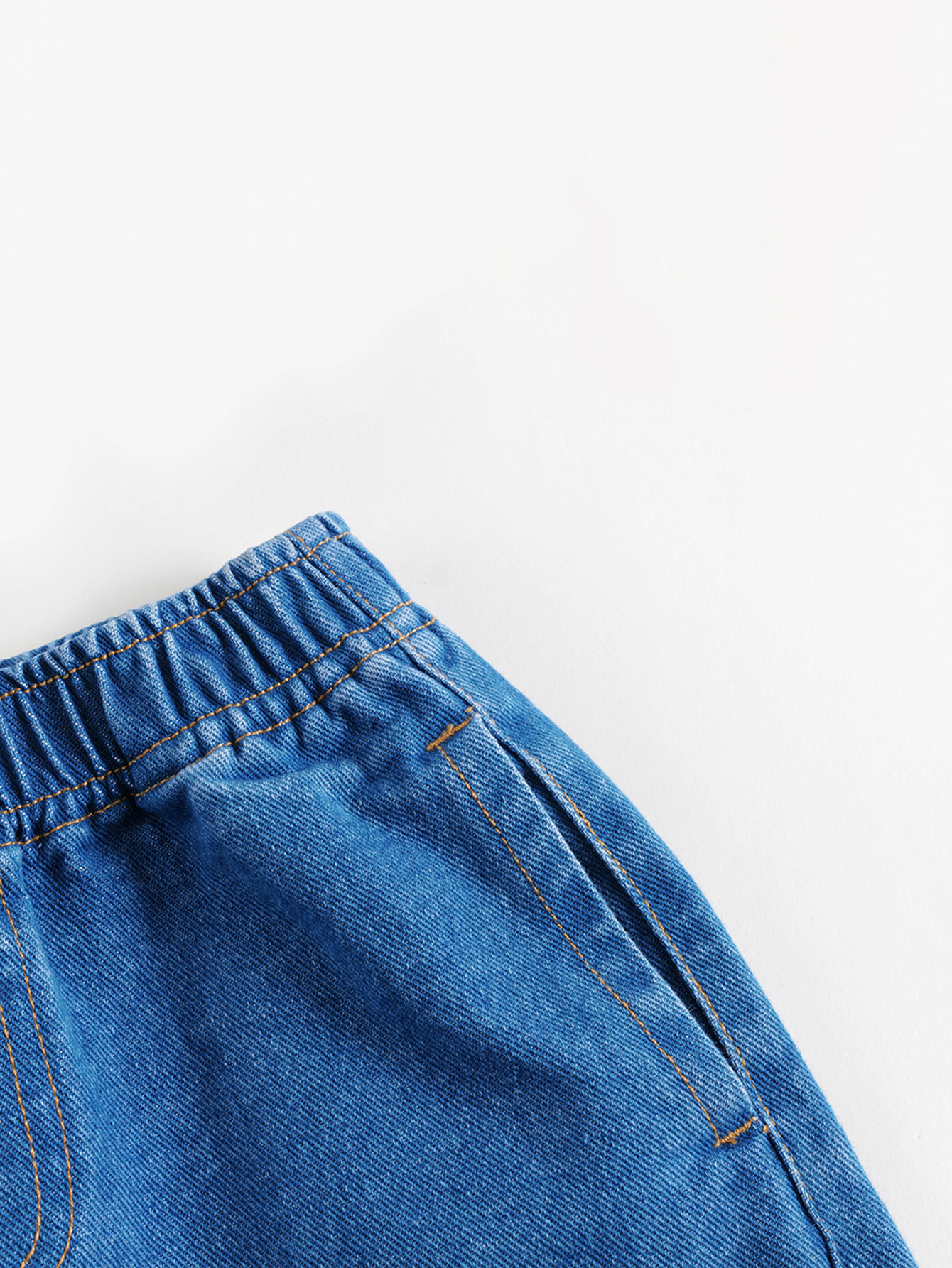 Denim parachute trousers