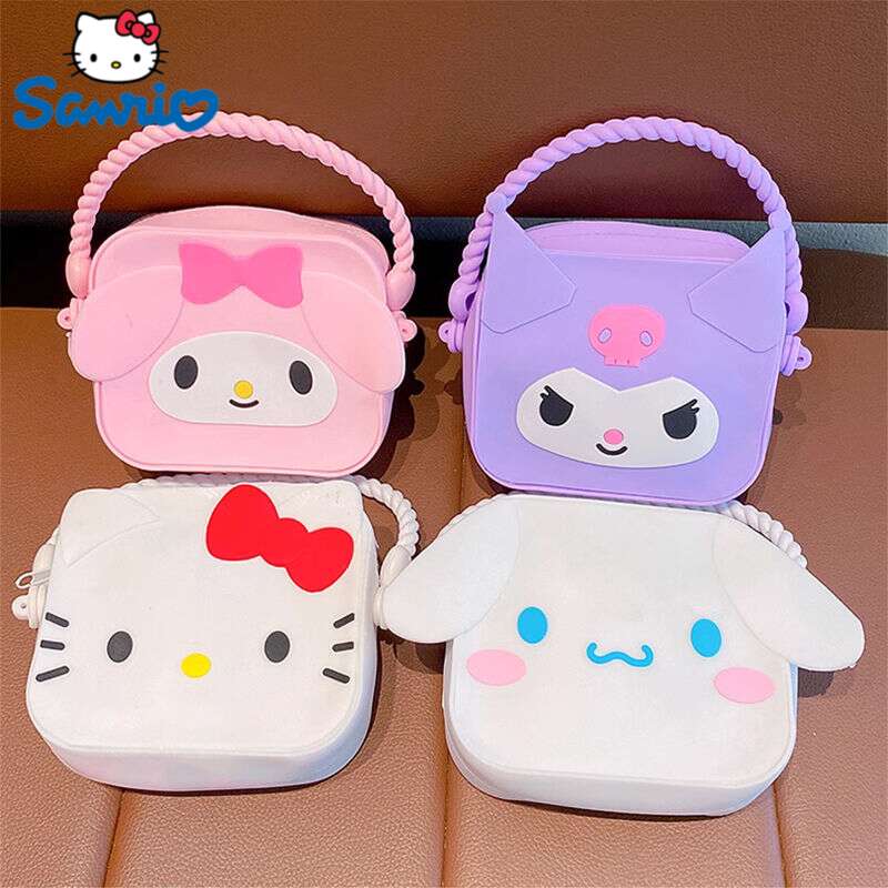 Kawaii Sanrio Crossbody Hello Kitty Plush Bag Mini Kuromi Shoulder  Messenger Bag Plushies Cinnamoroll Backpack Storage Gift Girl