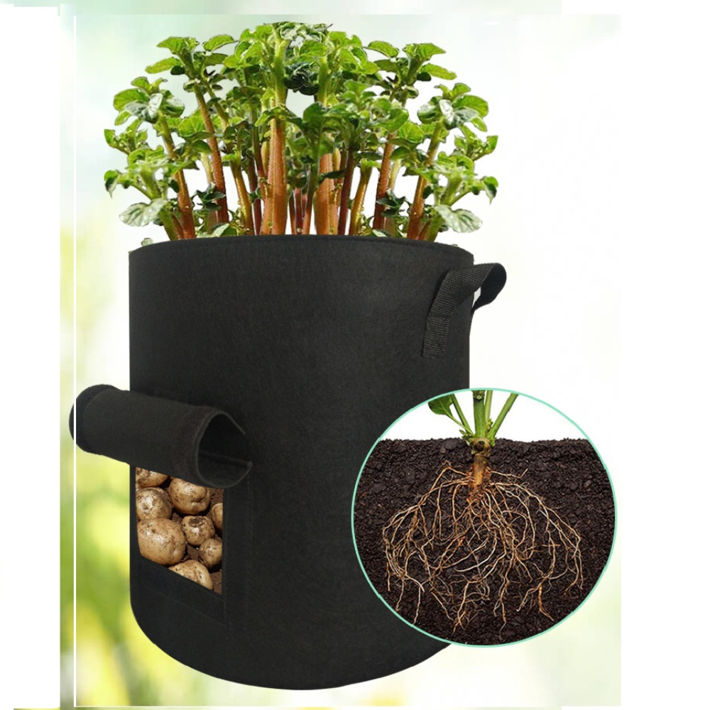 3 Size Felt Plant Grow Bags Nonwoven Fabric Garden Potato Pot Greenhouse  Vegetable Growing Bags Moisturizing Vertical Tools - Grow Bags - AliExpress