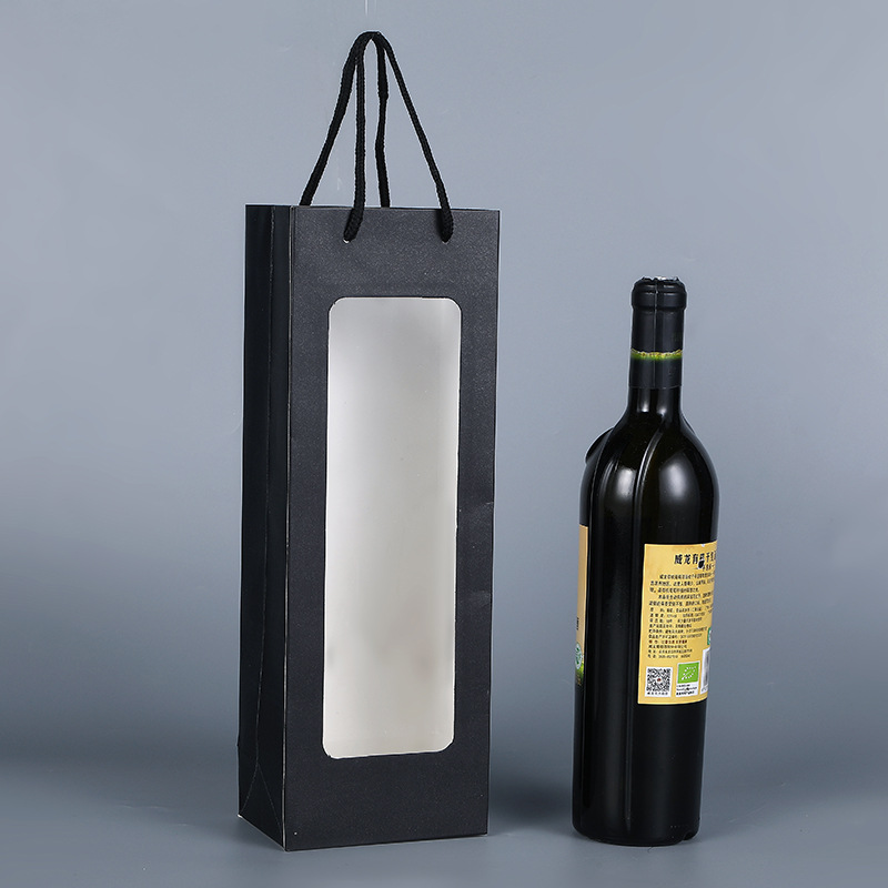 Bolsa para botella de vino kraft con ventana - Omicrón. inspiración y  diseño %