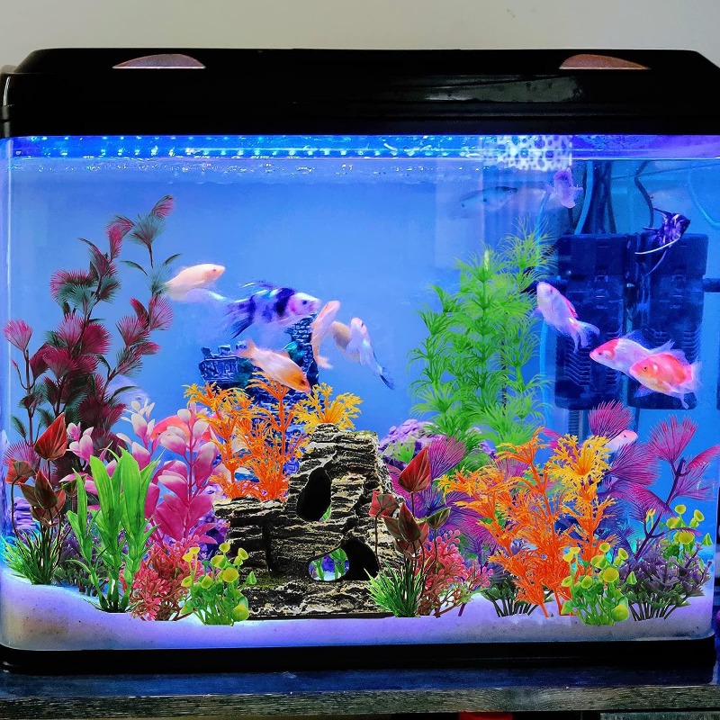 SYXYSM Fish Tank Decoration Rockery Tank Landscaping Aquarium Plant Fish  Hole Background Ornamental Fish Aquarium Accessories (Color : A6) :  : Pet Supplies