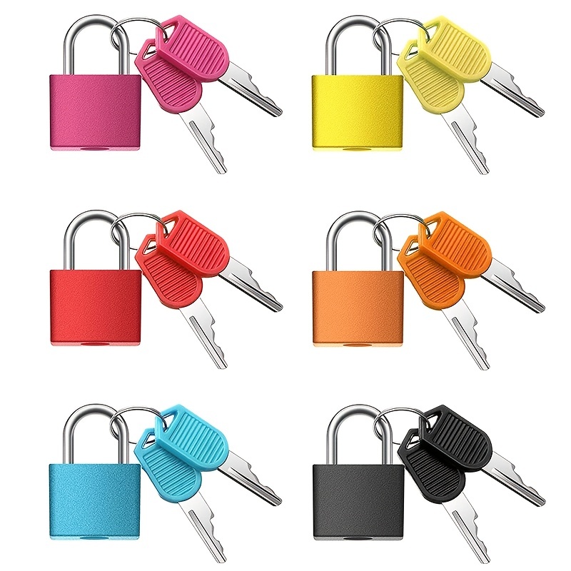 

4/6/10pcs Suitcase Locks With Keys, Metal Padlocks Luggage Padlocks, Multicolor Mini Small Padlock Keyed Padlock For School Gym