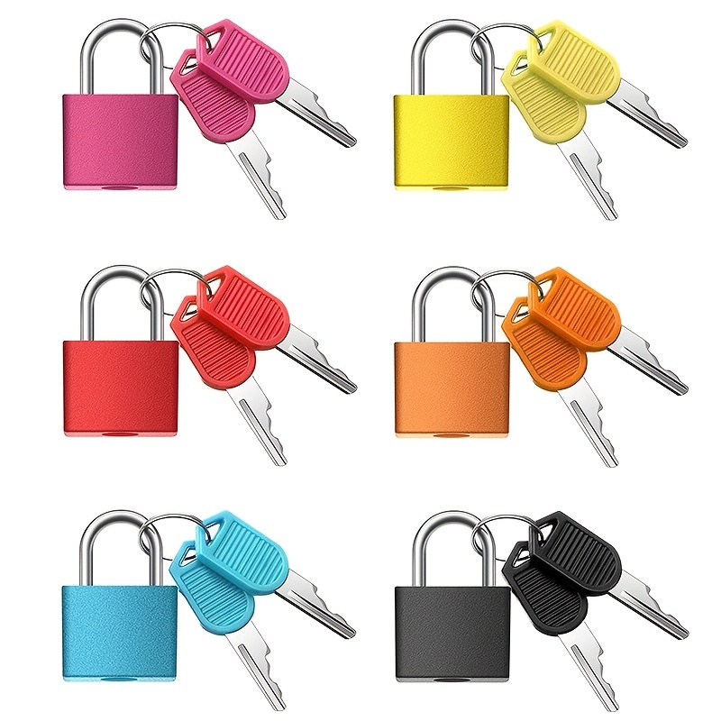 4 6 10pcs suitcase locks with keys metal padlocks luggage padlocks multicolor mini small padlock keyed padlock for school gym details 1
