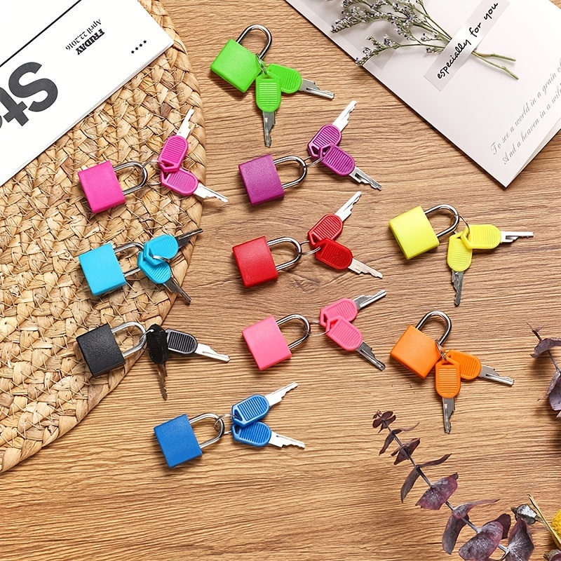 4 6 10pcs suitcase locks with keys metal padlocks luggage padlocks multicolor mini small padlock keyed padlock for school gym details 3