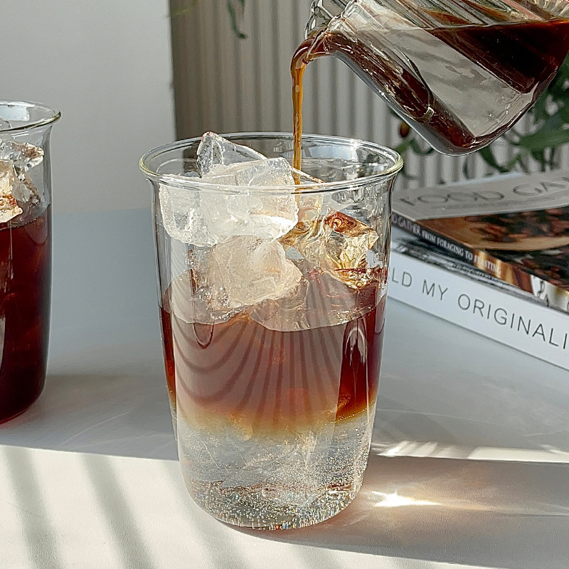 Glass Cup, High Borosilicate Glass Water Cup, Iced Coffee Cups, Drinking  Glasses For Juice, Cocktail, Coffee, And More, Summer Winter Drinkware -  Temu