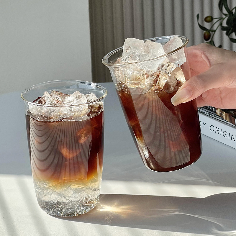 Glass Cup, High Borosilicate Glass Water Cup, Iced Coffee Cups, Drinking  Glasses For Juice, Cocktail, Coffee, And More, Summer Winter Drinkware -  Temu
