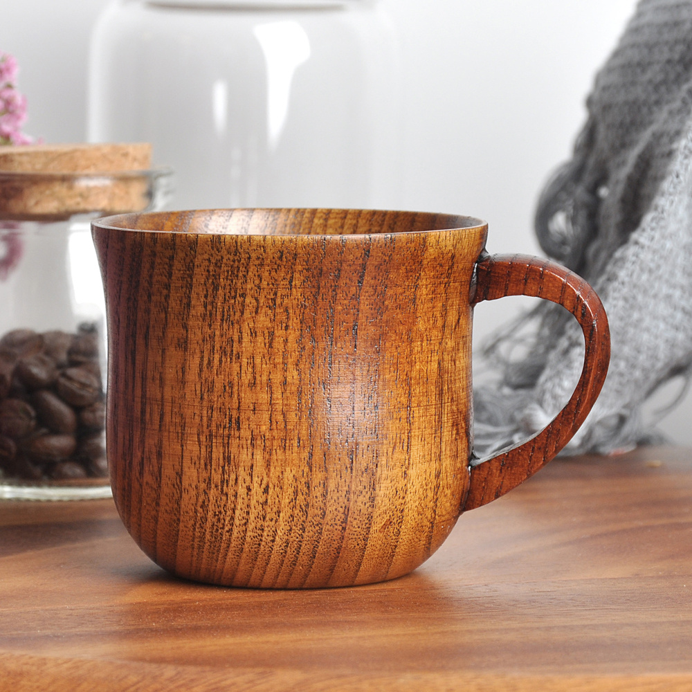 1Pc Vintage Wooden Coffee Mug Finland Kuksa Wood Cup Coffee Tea Milk Mug  Beer Wine Cup Outdoor Camping Wooden Mugs Gift 3 Design