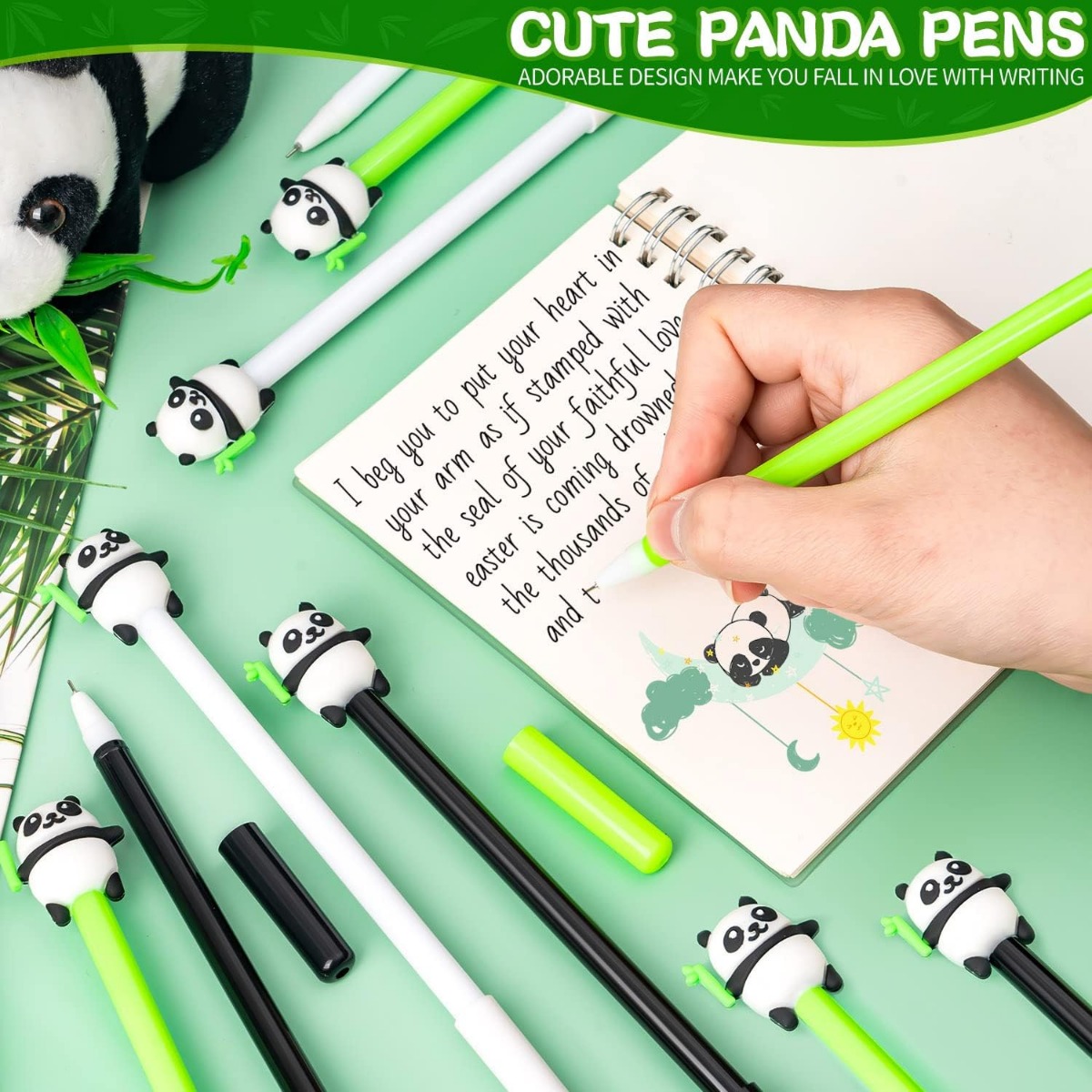 Un stylo à l'encre de gel panda kawaii