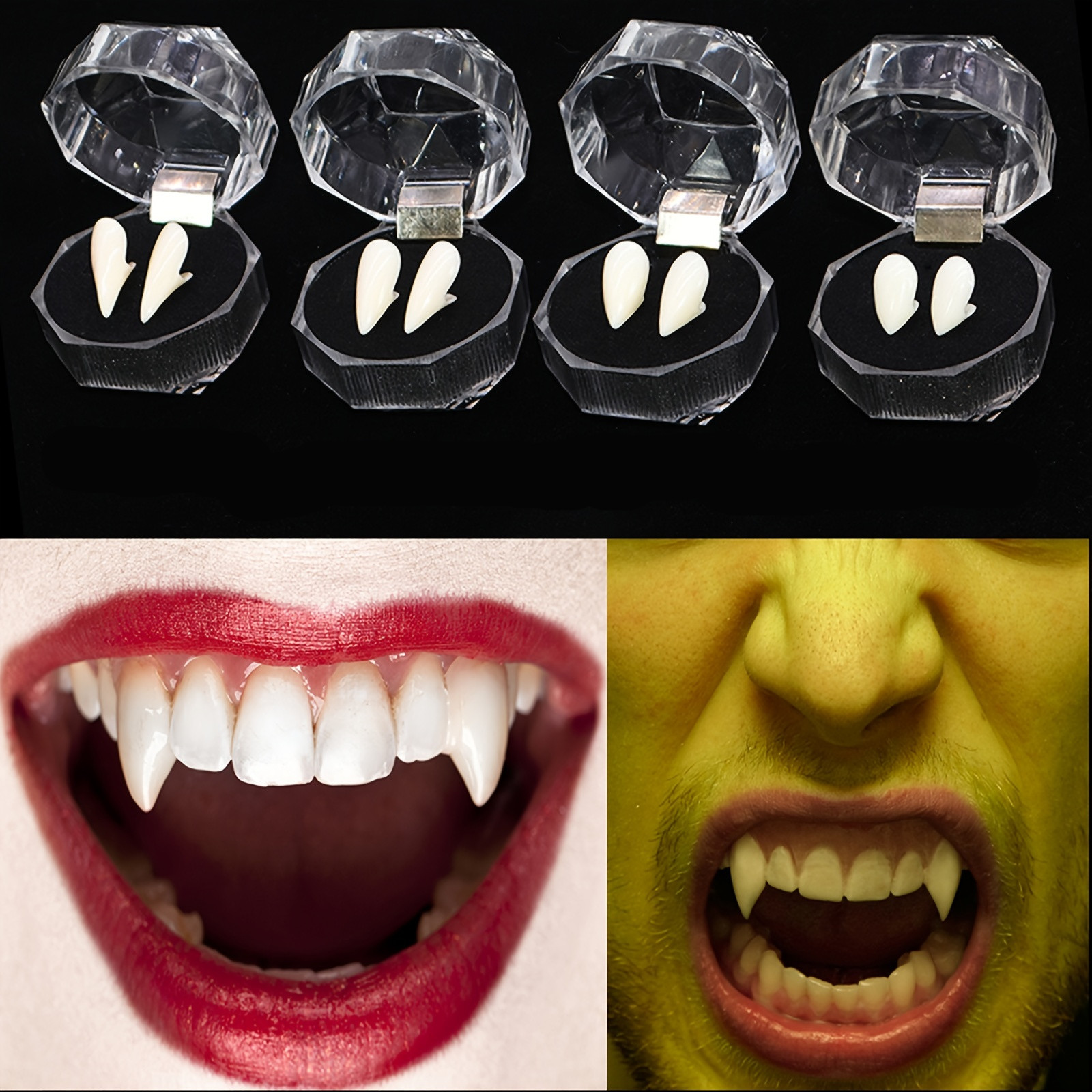 DIY De Resina Respetuosa Con El Medio Ambiente Disfraz De Halloween Fiesta  Dentaduras Props Vampiro Dientes Colmillos