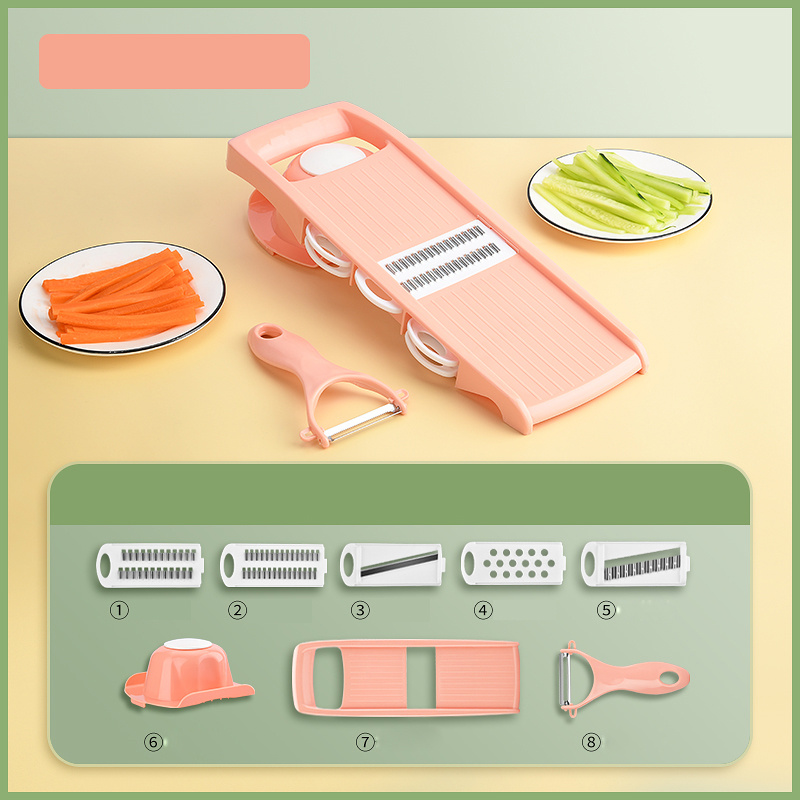 1pc Multi-function Vegetable Slicer, Protective Hand Guard Design