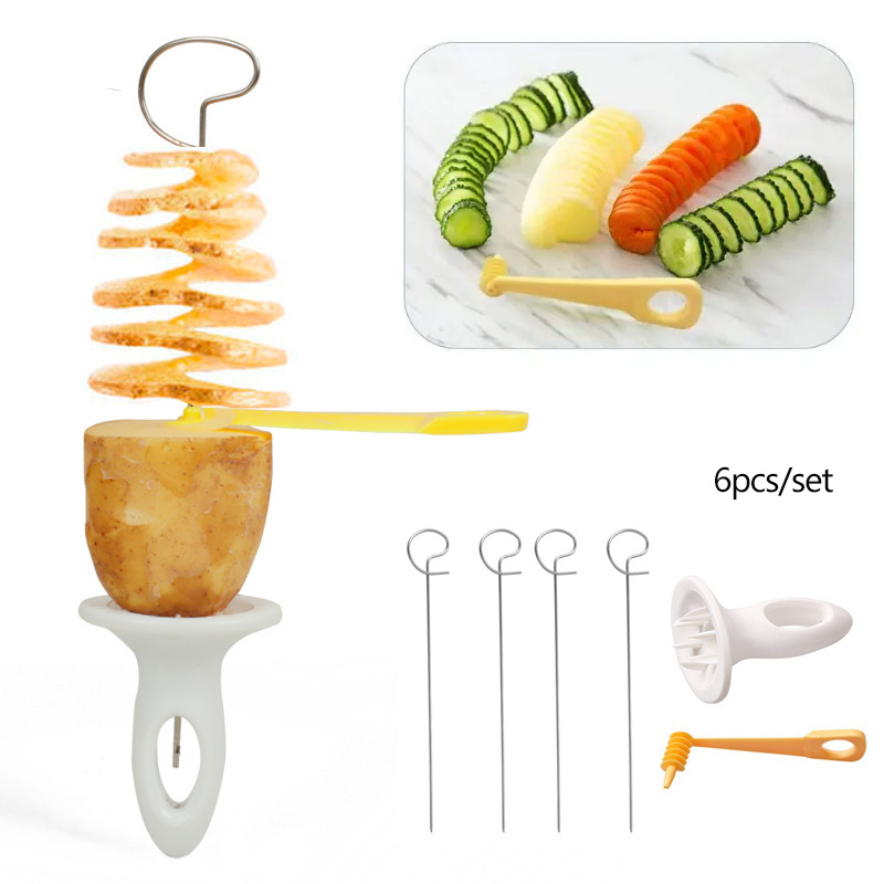 1pc Spiral Potato Slicer, Curly Fry Cutter, Vegetable Spiral Slicer For  Bbq, Manual Hand Held Chipper