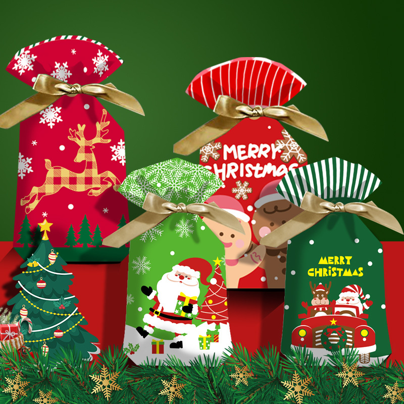 bolsa navidad con chuches y baston para tus regalos dulces