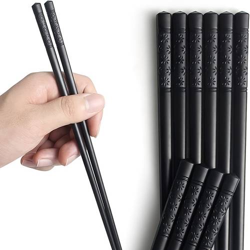 10 pairs fiberglass chopsticks reusable chopsticks dishwasher safe chopsticks with cherry pattern 24cm 9 44in