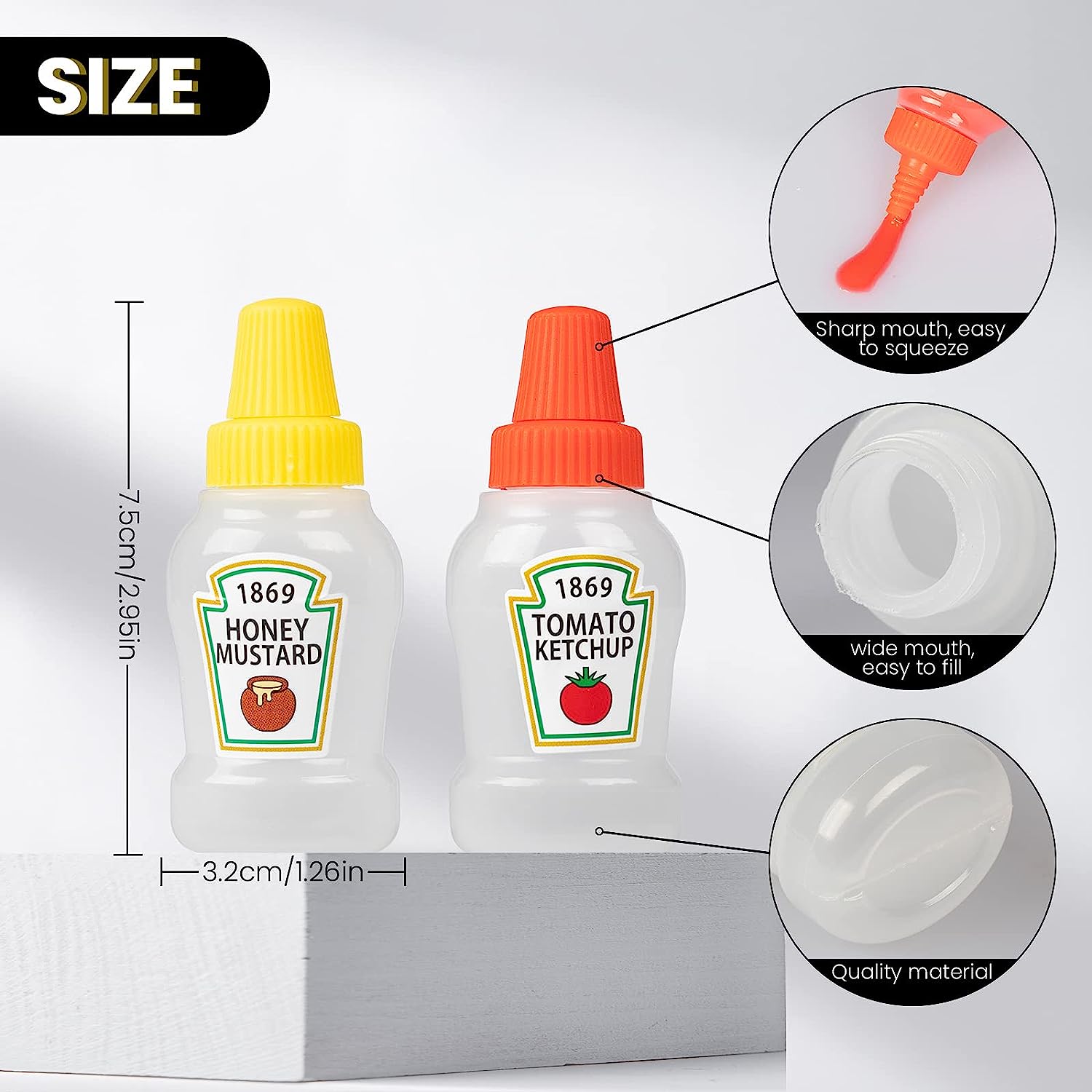 4pcs Mini Tomato Sauce Bottles, 25ml/0.87oz Seasoning Squeeze Bottle,  Plastic Portable Container, For Office Lunch Box, Picnic Bottle, Oil Sauce  Honey Salad Dressing Squeeze Bottle