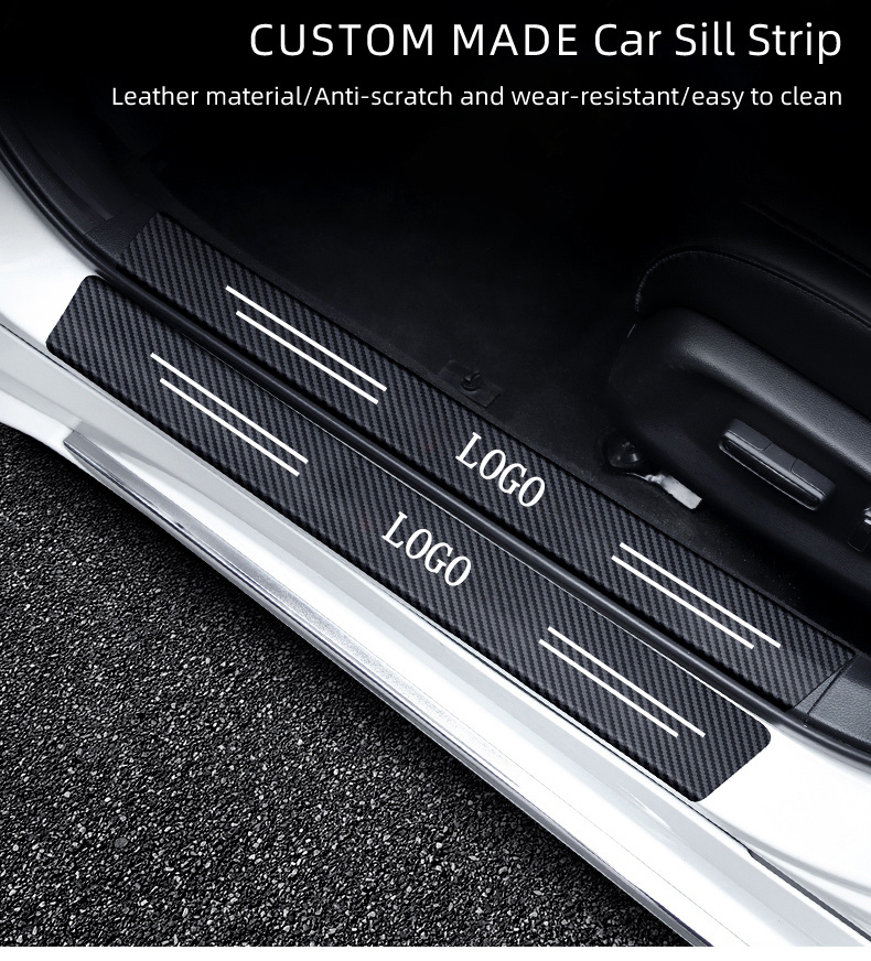 Car Door Threshold Scuff Plate, Carbon Fiber Stylin Sill Protector Stickers  For Skoda Kodiaq Auto Door Welcome Pedal Guards Temu