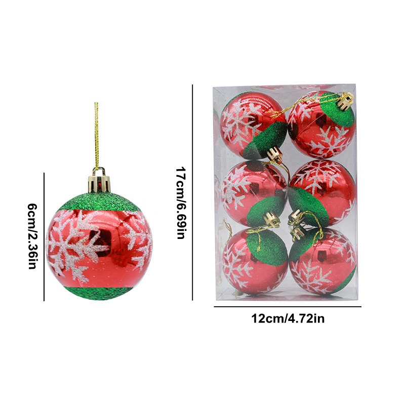 クリスマスオーナメントボール 手書きペイント 6 個クリスマスツリー