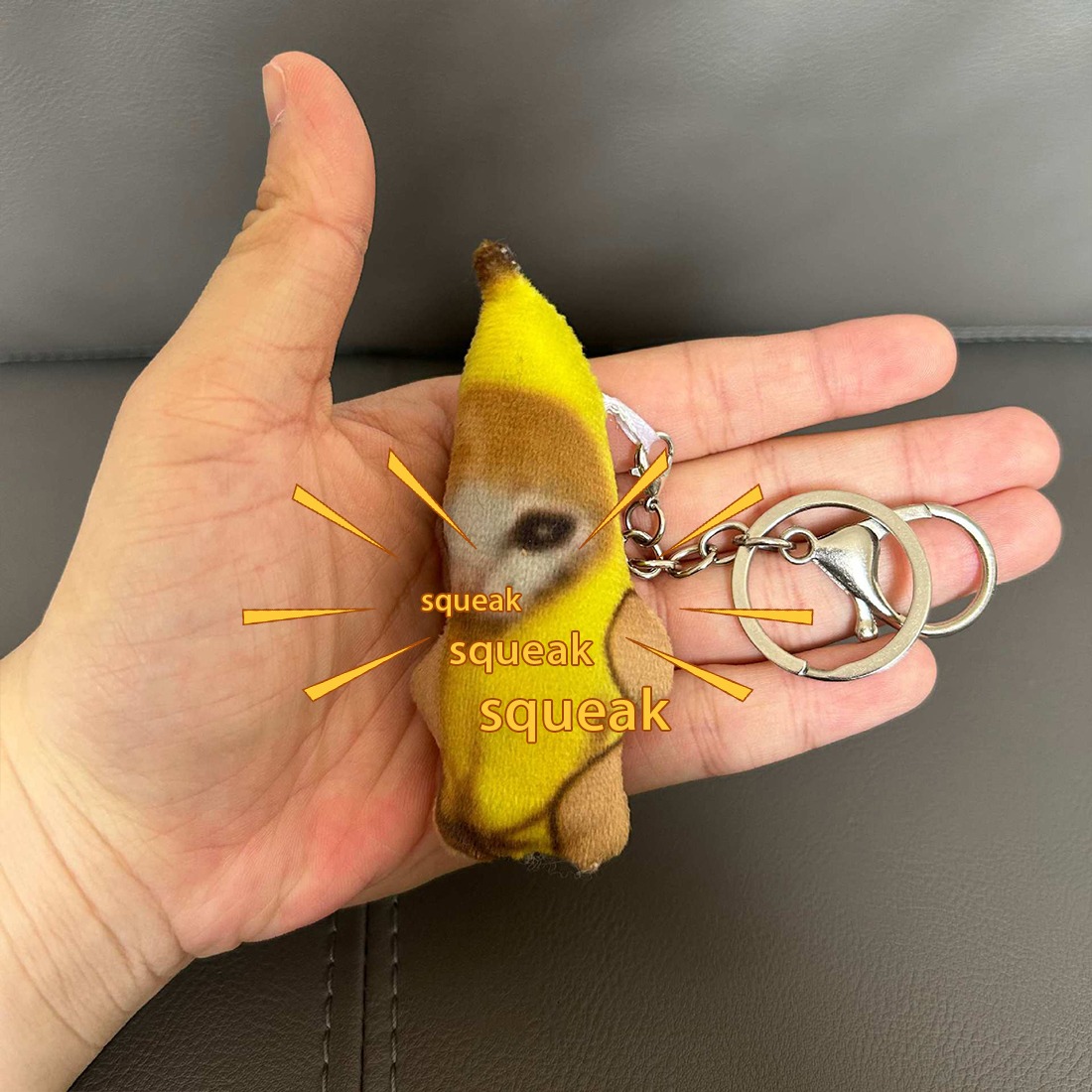 NEW Happy Banana Cat Pendant Keychain