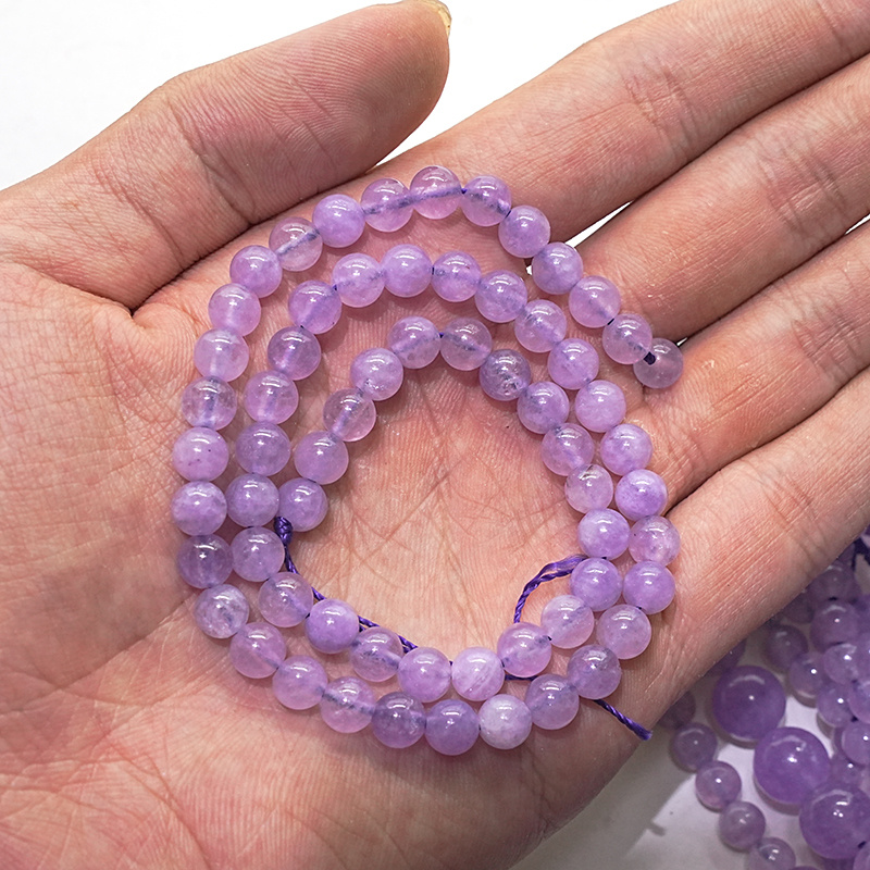 6/8/10mm Natural Purple Stone Lavender Charm Round Loose Beads For Jewelry  Making DIY Special Elegant Bracelets Necklace Handmade Craft Supplies