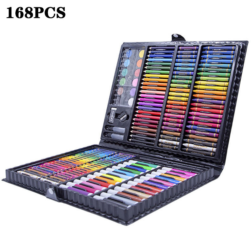 Acheter 168 pièces dessin stylo Art ensemble Kit peinture croquis crayons  de couleur Crayon huile Pastel eau couleur colle