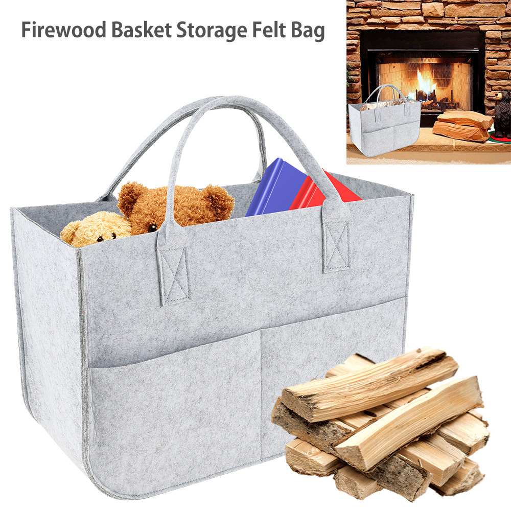 Felt Firewood Basket Fireplace Wood Bag Portable Felt Bag - Temu