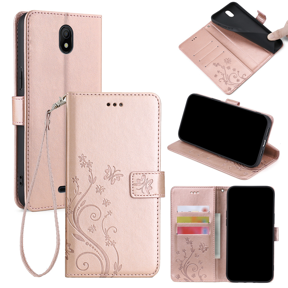 

Butterfly Flip Faux Leather Phone Case With Lanyard Phone Cover For C1 C2 C3 C20 Plus C01 Plus C1 2nd Editon C02 C21 Plus C21 C12 Plus C12 Pro C22 C32 C200 C100 C110 4g C300 4g