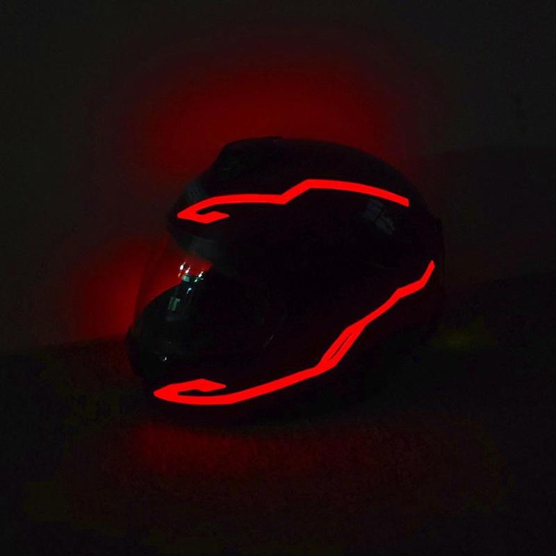 Lumière LED étanche pour casque de moto avec signal de sécurité, lumière  d'équitation de nuit froide, autocollant de casque modifié lumineux, EL