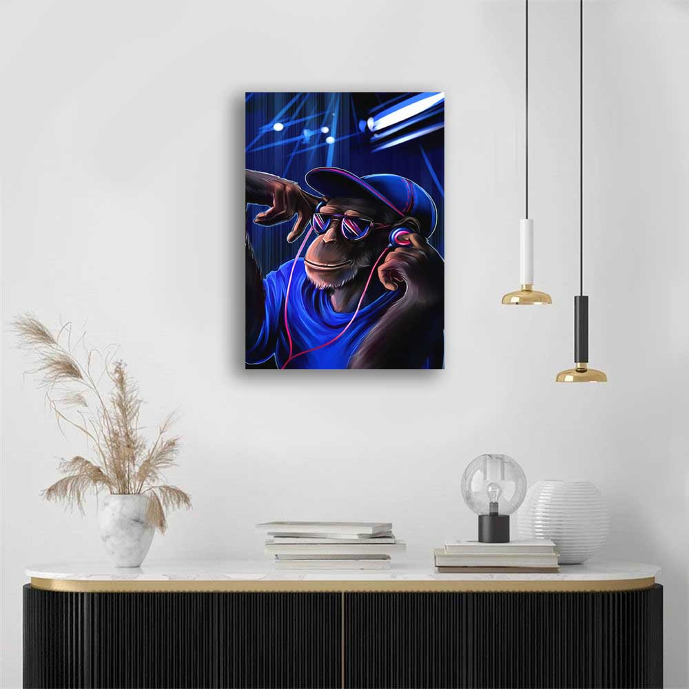 Dj Color Monkey Bright Print Art Canvas Pop Art Wall Decor 