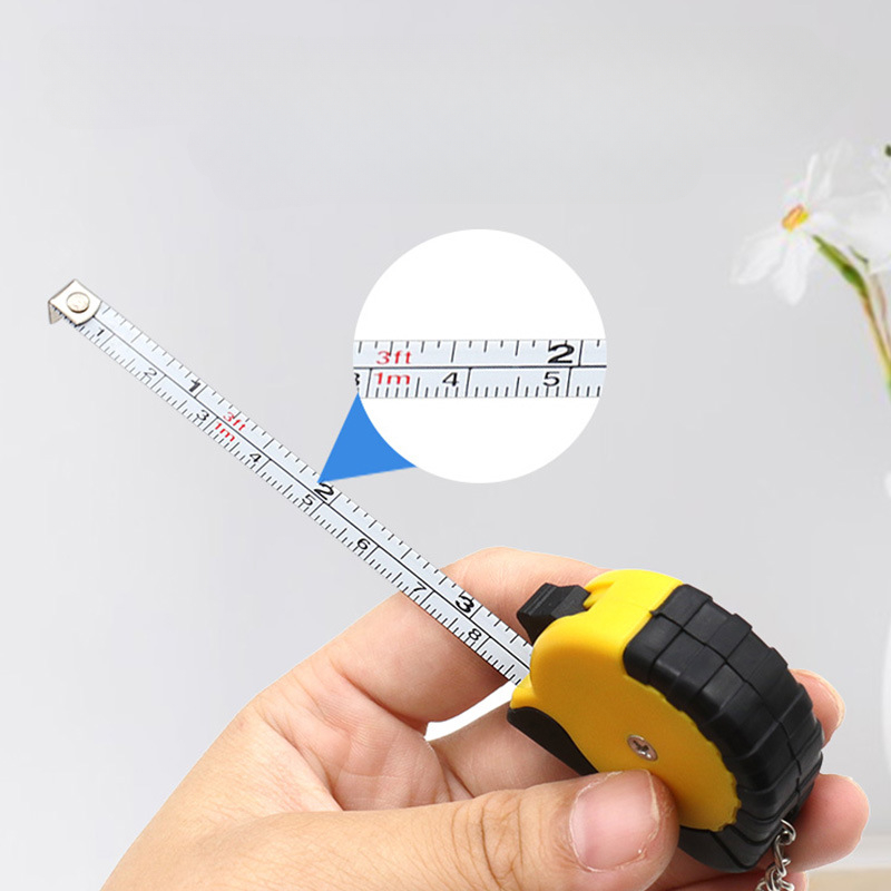 1pc Mini Retractable Tape Measure Keychain Tool With Automatic