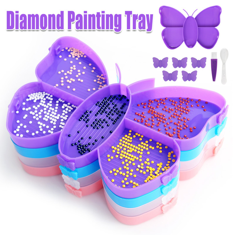 1 Set Diamond Painting Trays, Diamond Painting Accessories Trays With  Stoppers Diamond Painting Organizer Plastic Diamond Art Painting Bead  Sorting