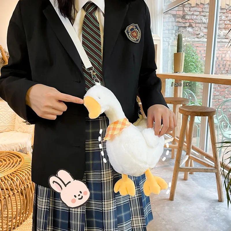 Cute Plush Cartoon Duck Bag, Kawaii Faux Fur Crossbody Bag, Funny Fluffy  Shoulder Bag For Girls Women