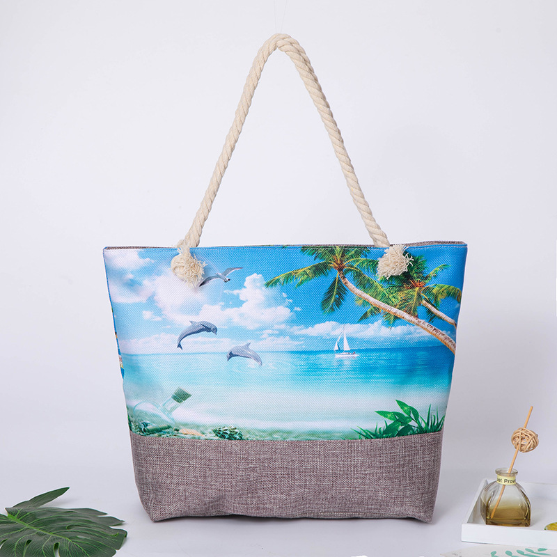 Fashionable Large Capacity Hollow Out Tote Bag, Simple Style Beach Shoulder  Bag For Summer Vacation