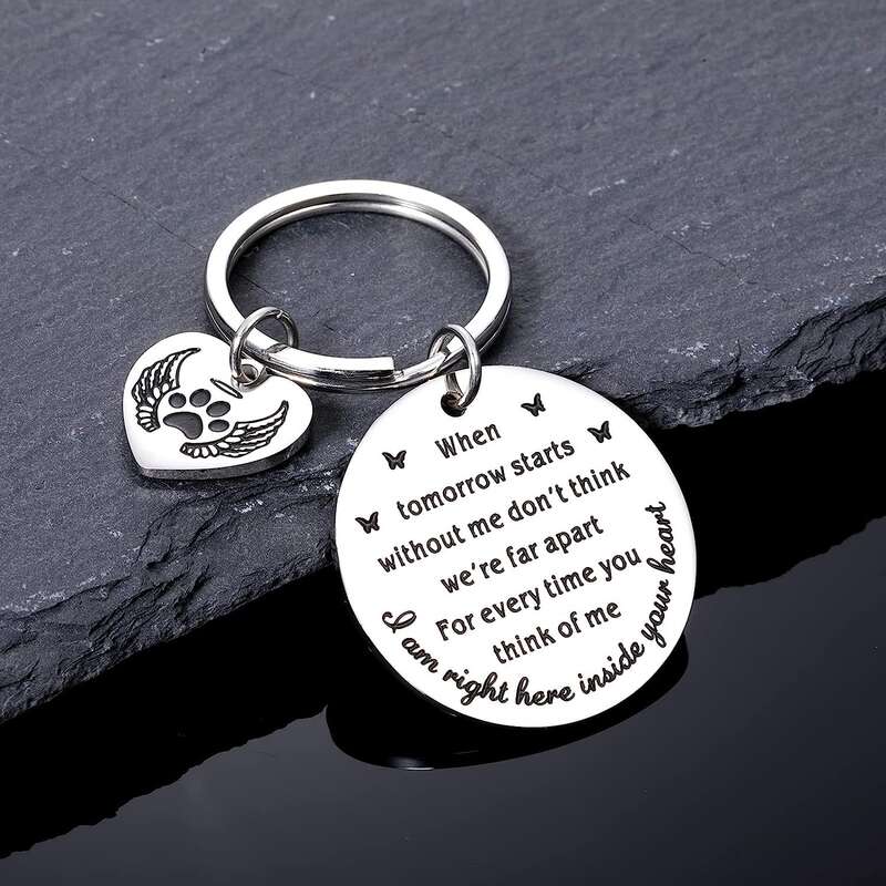 Stainless Steel Keychain Creative Puppy Paw Print Pendant Pet Memorial Gift  Diy Pendant Gift For Pet Owners Pet Lovers - Temu