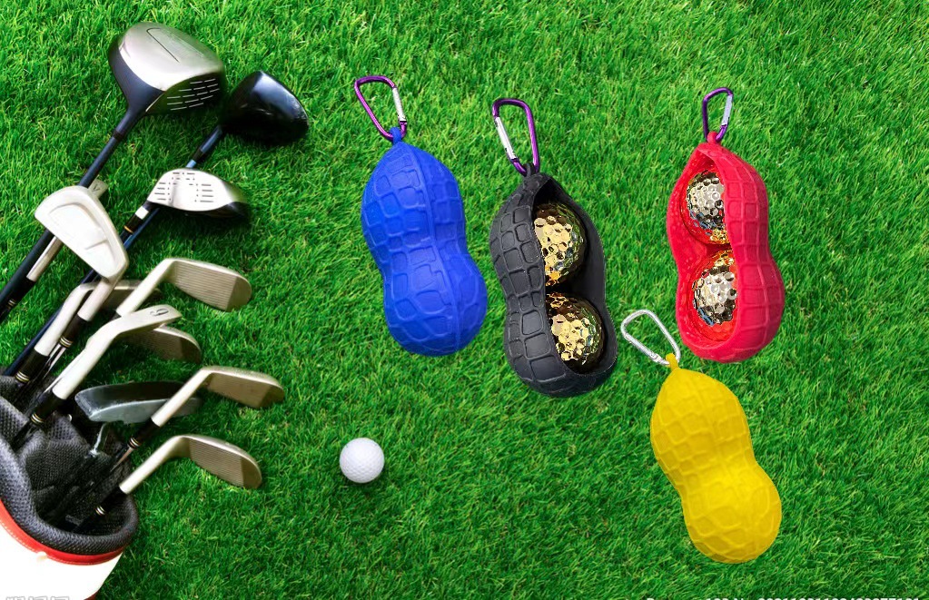 Golf Ball Cover, Silicone Peanut Shell Design Golf Ball Bag, Golf