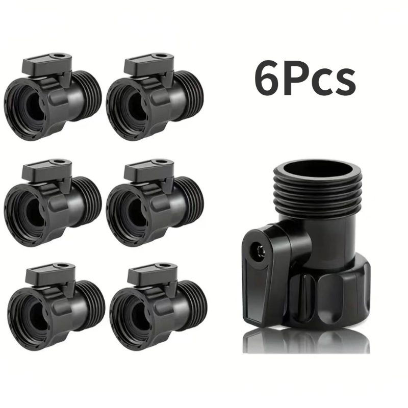 

6pcs Garden Irrigation Valve 3/4" Male To Female Thread Extend Hose Switch, Plants Water System With Adjustable Control Valve Switch, Watering Sprinkler Nozzle, Garden Hose Supplies