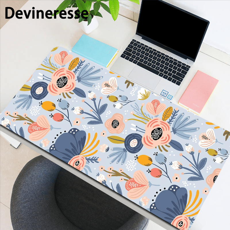 

Simple Elegant Flower Desk Mat Desk Pad Large Gaming Mouse Pad E-sports Office Keyboard Pad Computer Mouse Non-slip Computer Mat Gift For Teen/boyfriend/girlfriend