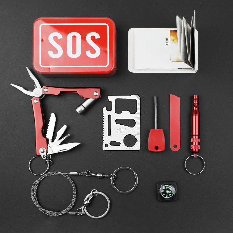 11 in 1 Outdoor SOS Emergency Survival Kit Outdoor Survival Gear Tool  Outdoor & Camping Accessories First Aid & Survival Kits with Survival  Bracelet