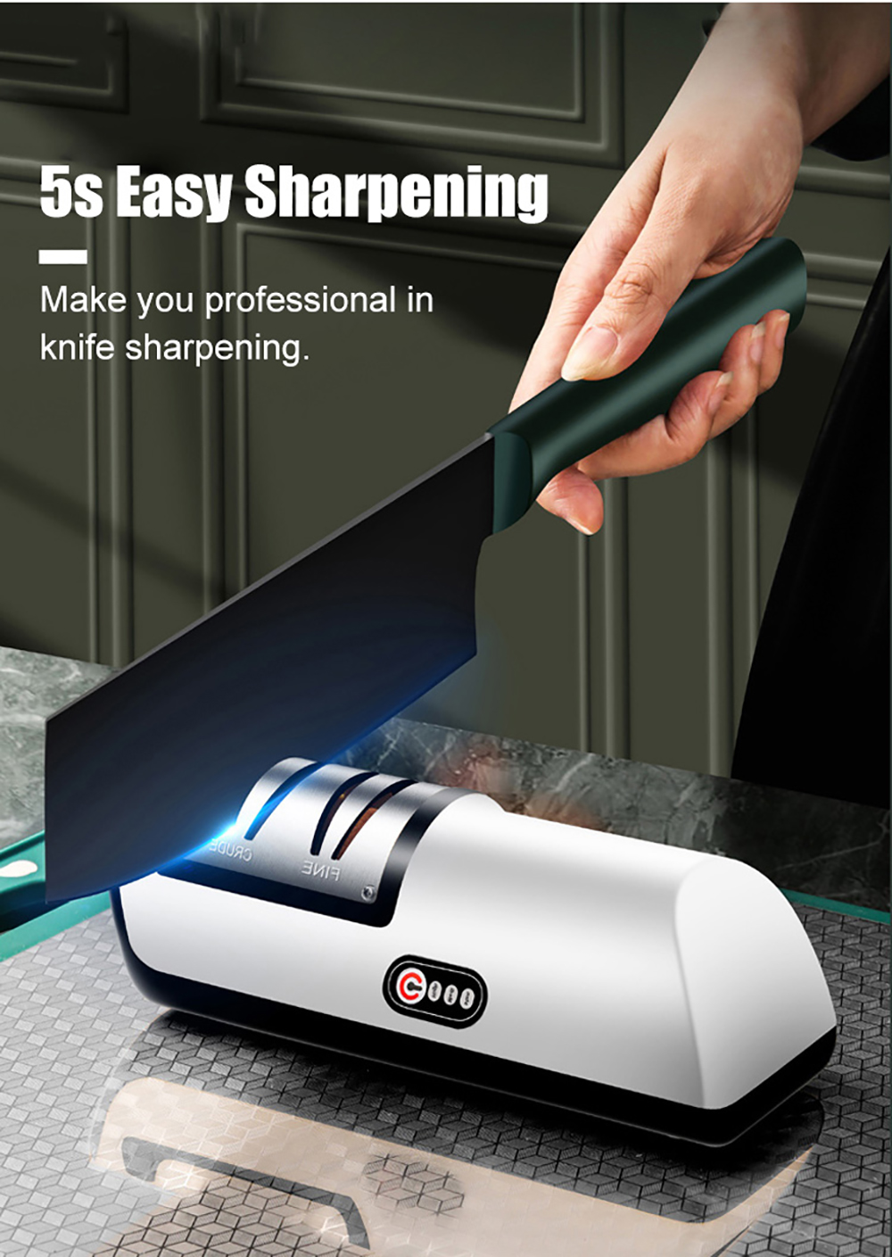 Electric Knife Sharpener Stainless Steel Knife Sharpener, Usb Rechargeable Electric  Knife Sharpener, Auto Adjustable Fast Sharpening For Kitchen Knives Scissors  Home Tool Grinder Kitchen Stuff Kitchen Accessories Home Kitchen Items -  Temu