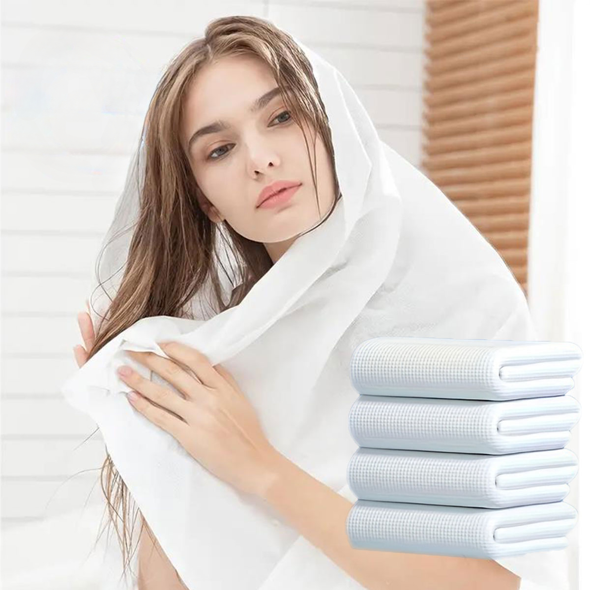 Cotton Bath Towels Set, 25pcs Disposable Bath Sheets for Spa & Travel