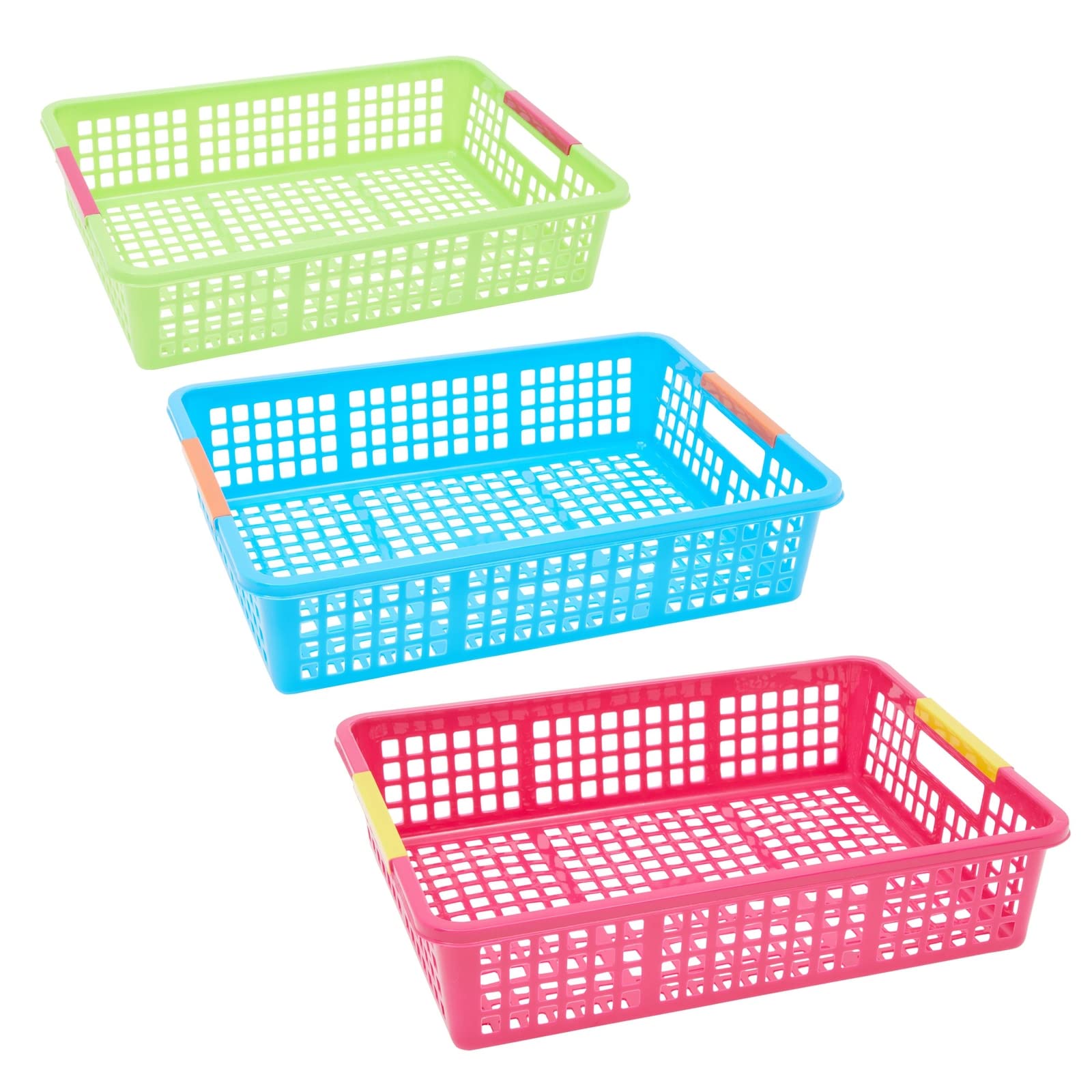 Buy Large Plastic Tidy Baskets  School Reading Book Storage Boxes