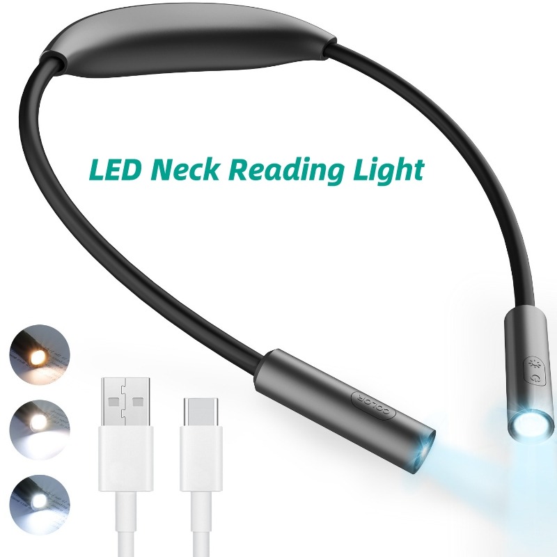 Glocusent LED Neck Reading Light, Book Light for Reading in Bed